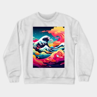 The Great Wave Vaporware Aesthetic Crewneck Sweatshirt